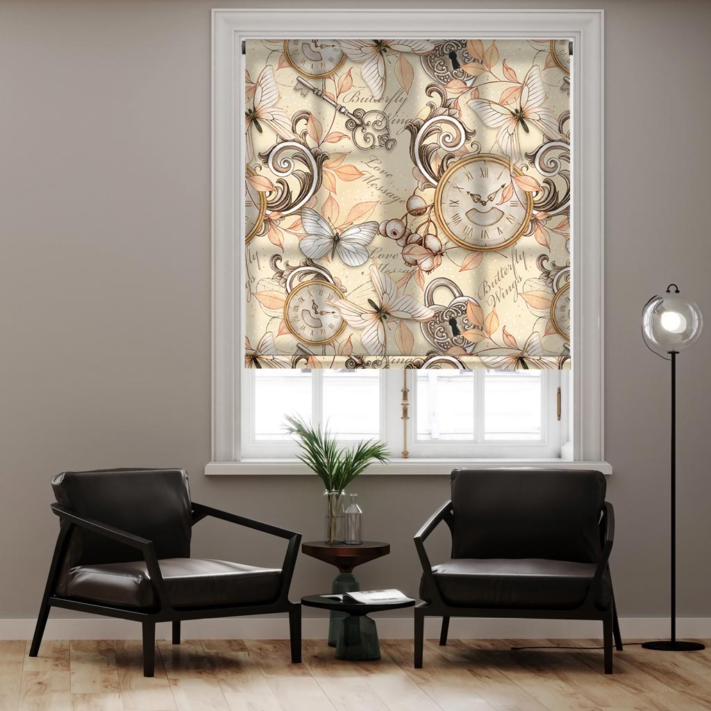 464086 Εμπριμέ Ρολοκουρτίνα - Roller με σχέδιο