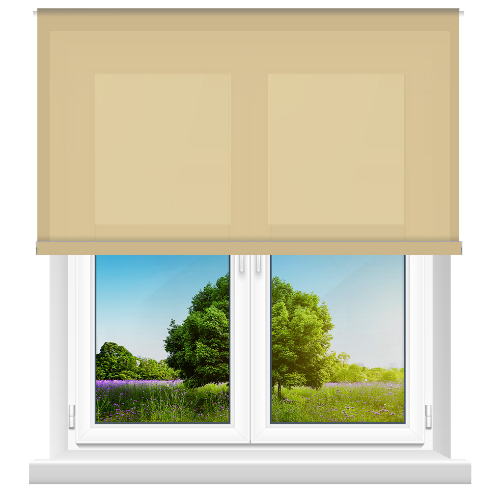 583021 Μονόχρωμες Ρολοκουρτίνες Μερικής Συσκότισης Ρόλερ- Ανοιχτό Καφέ