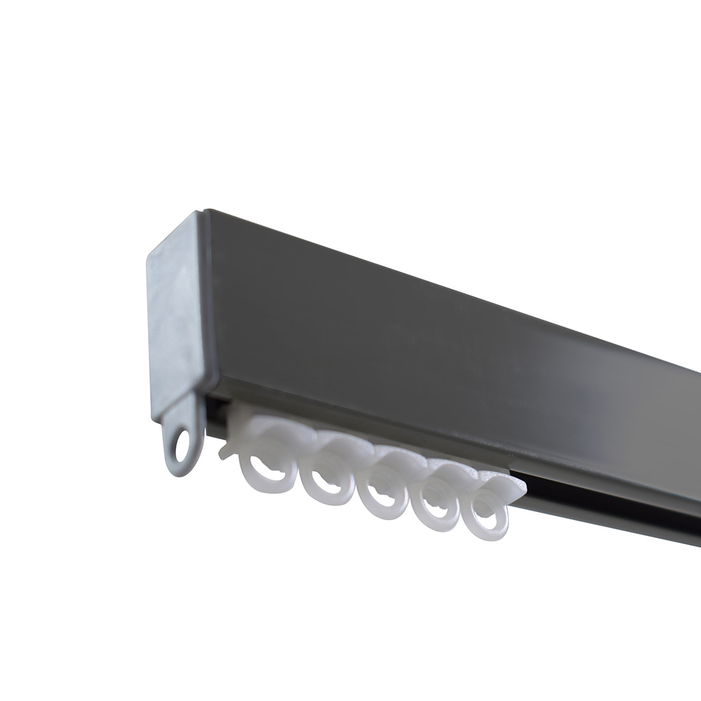 521009 Μονός Σιδηρόδρομος Κουρτίνας Πλακέ Ανθρακί