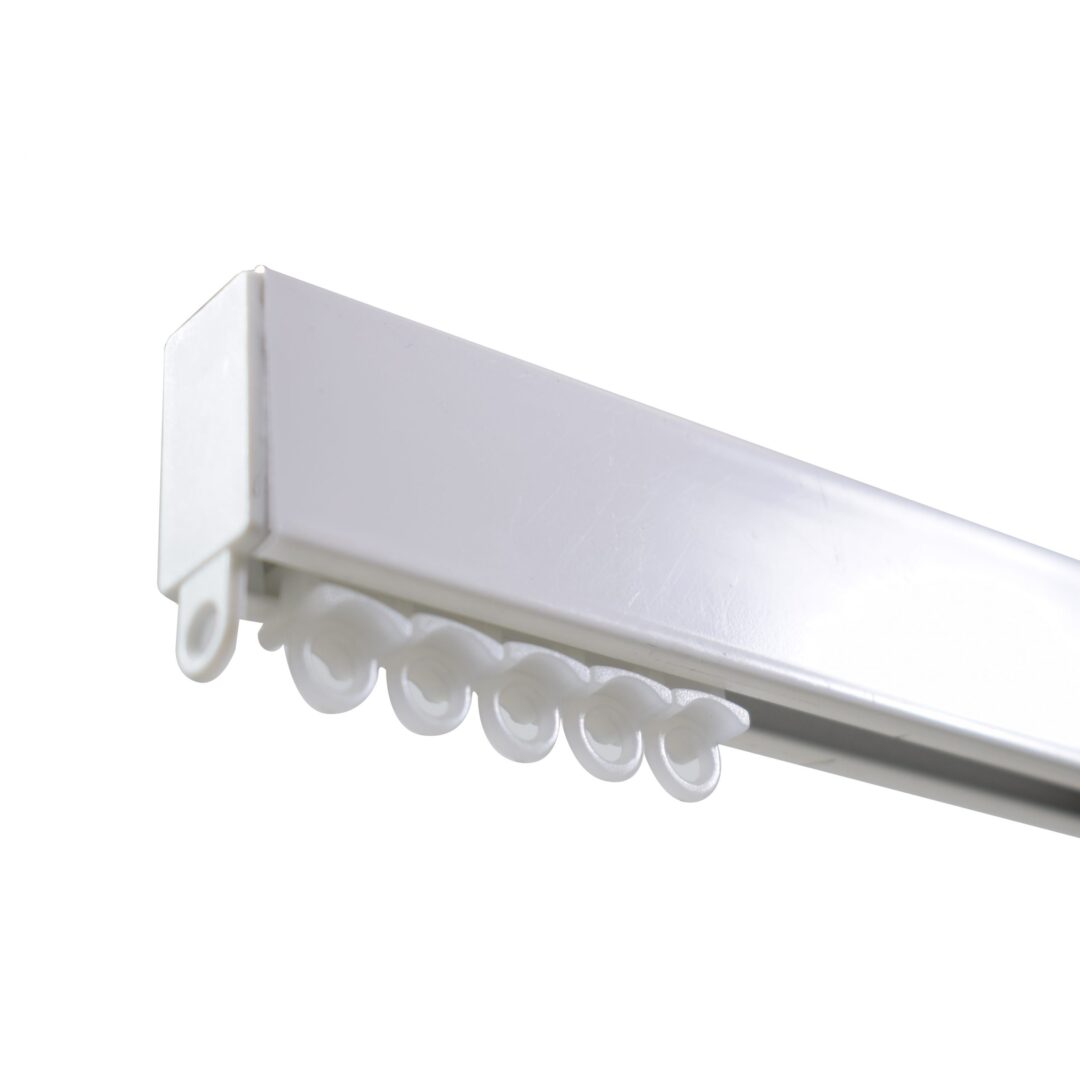 521011 Μονός Σιδηρόδρομος Κουρτίνας Πλακέ Λευκός