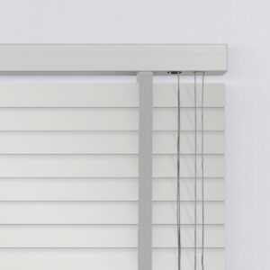 805220 Ξύλινες Περσίδες-Στόρια-50mm-Λευκό Από Φυσικό Ξύλο