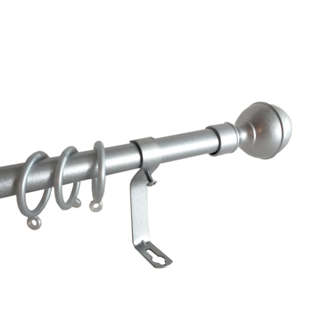 57444 Μεταλλικό Κοντάρι Κουρτίνας - Πτυσσόμενο 120-210cm Νίκελ Ματ