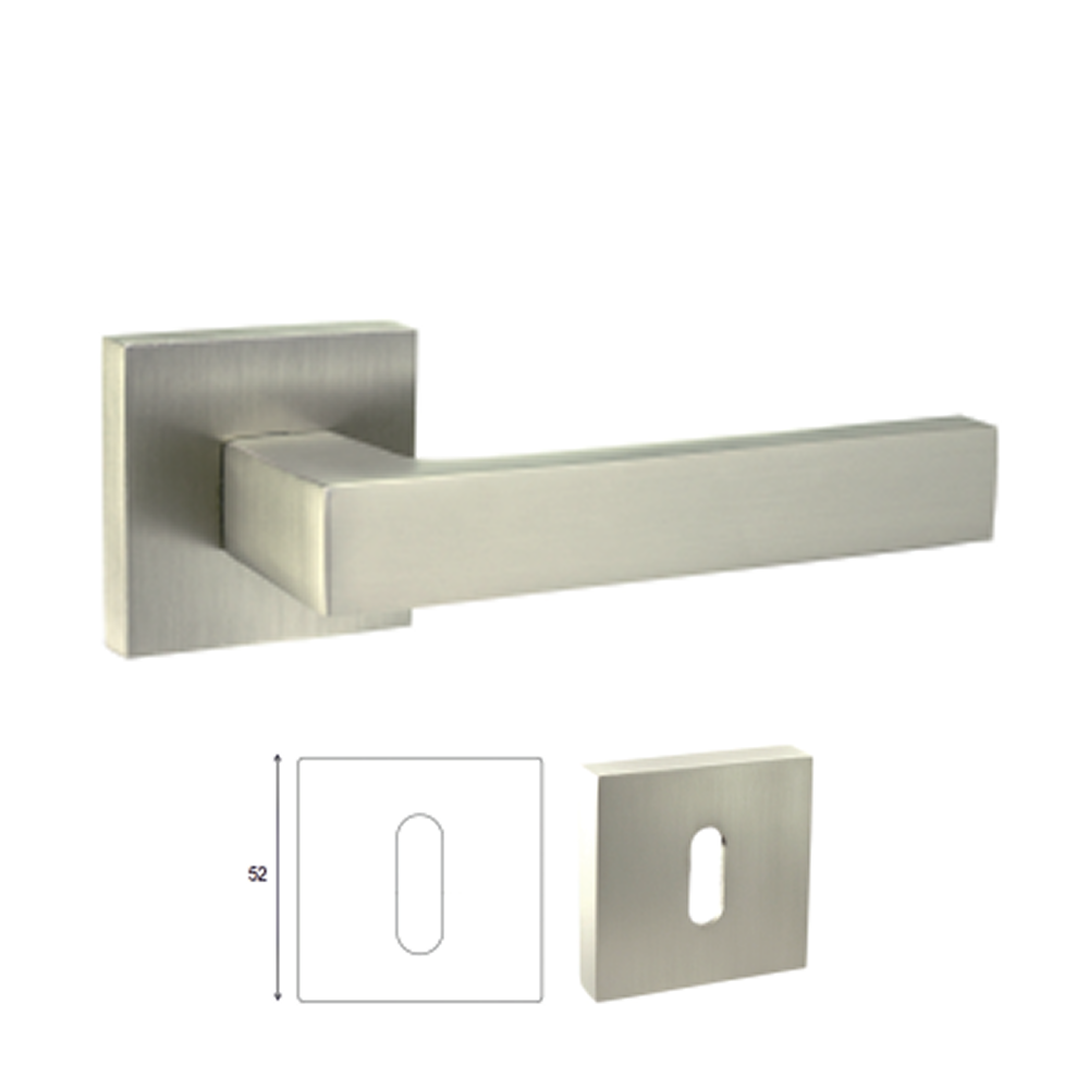 Πόμολο Μεσόπορτας Τετράγωνο Flat 52x52 - Νίκελ Ματ