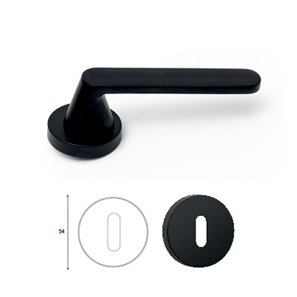 Πόμολο Μεσόπορτας Οβάλ Ø54 - Μαύρο Ματ