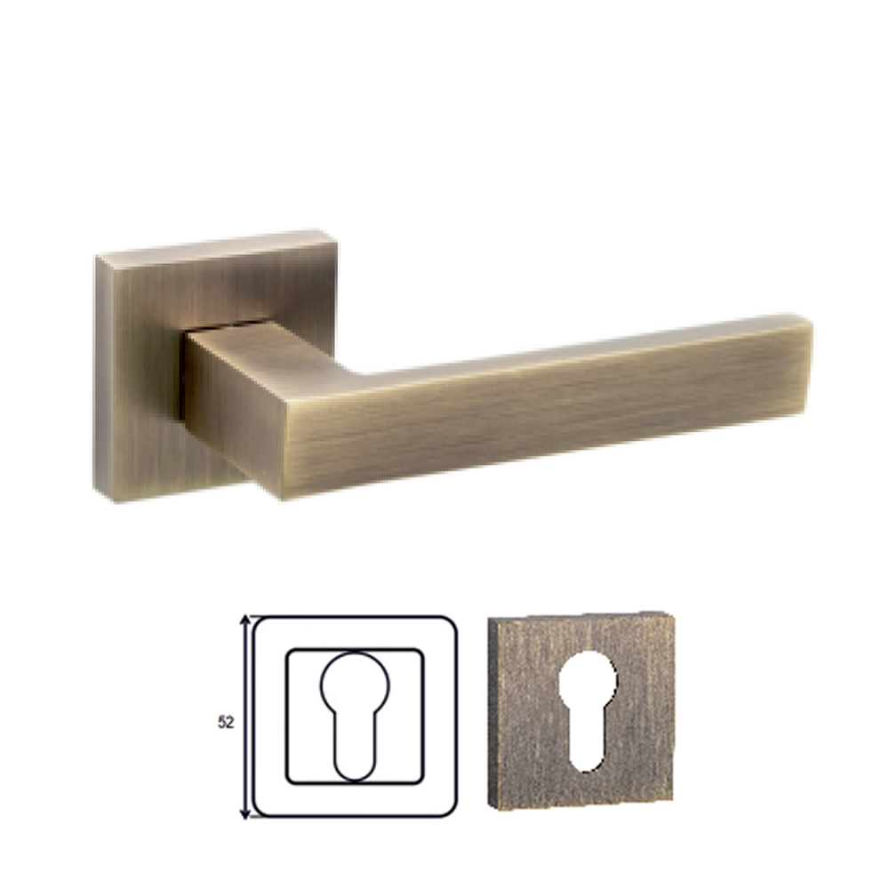 Πόμολο Ασφαλείας Μεσόπορτας Τετράγωνο Flat 52x52 - Αντικ