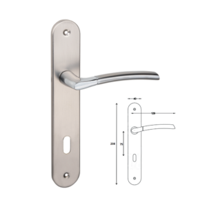 Πόμολο Μεσόπορτας Πλάκα 75mm - Νίκελ Ματ